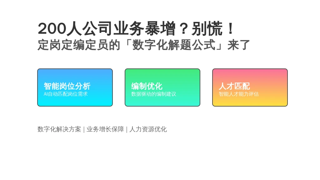 200人公司业务暴增？别慌！定岗定编定员的「数字化解题公式」来了