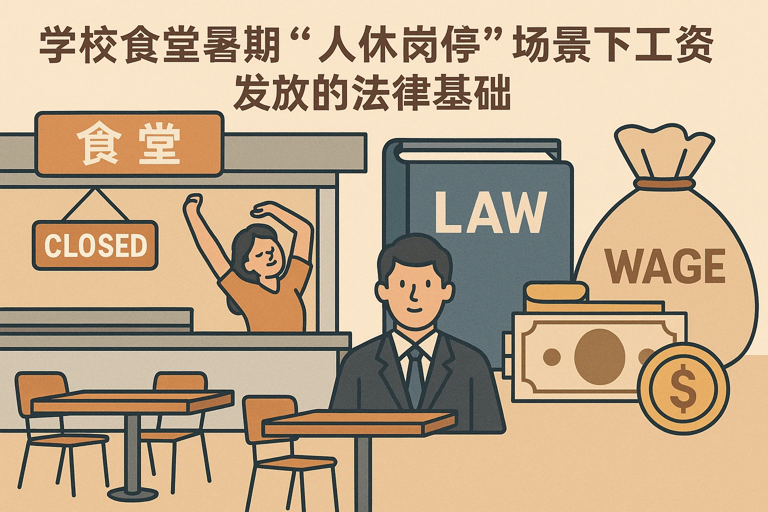 学校食堂暑期“人休岗停”场景下工资发放的法律基础