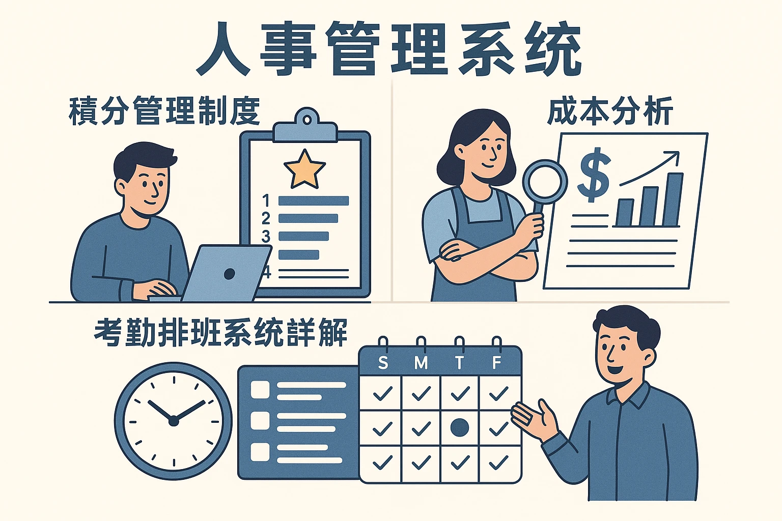 人事管理系统：积分管理制度、成本分析与考勤排班系统详解