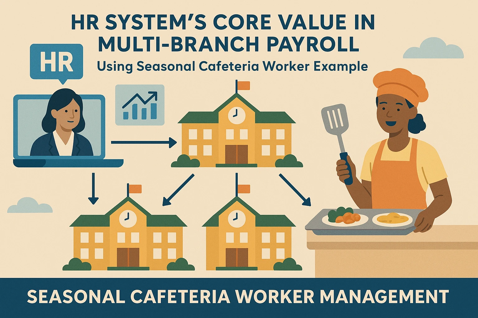 人力资源系统在多分支机构与薪资管理中的核心价值——以学校食堂季节性用工管理为例