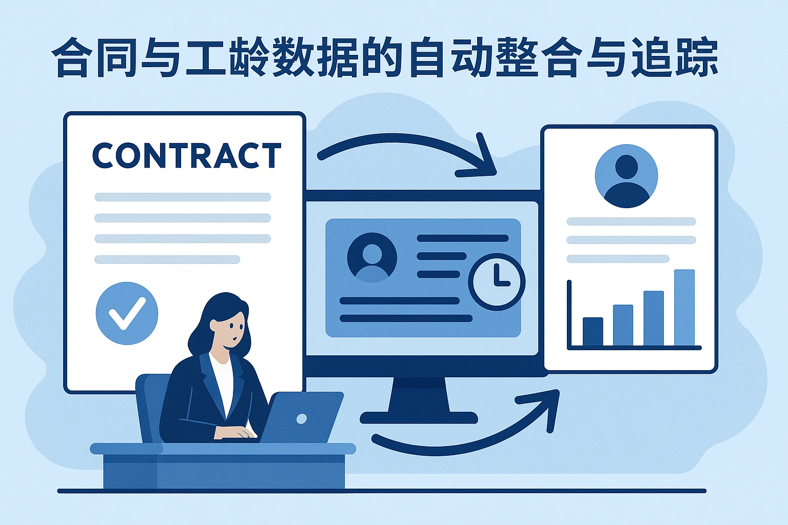 合同与工龄数据的自动整合与追踪