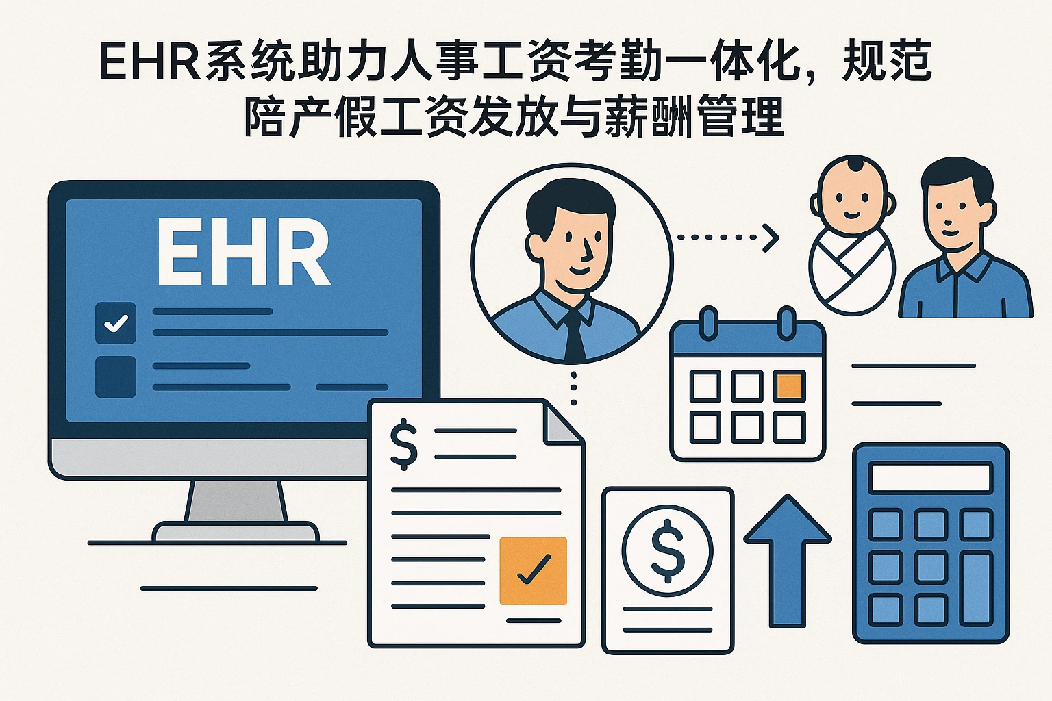 EHR系统助力人事工资考勤一体化，规范陪产假工资发放与薪酬管理