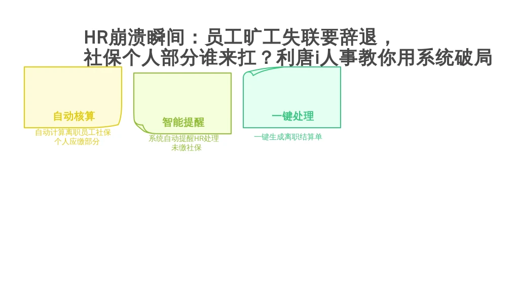 HR崩溃瞬间：员工旷工失联要辞退，社保个人部分谁来扛？利唐i人事教你用系统破局
