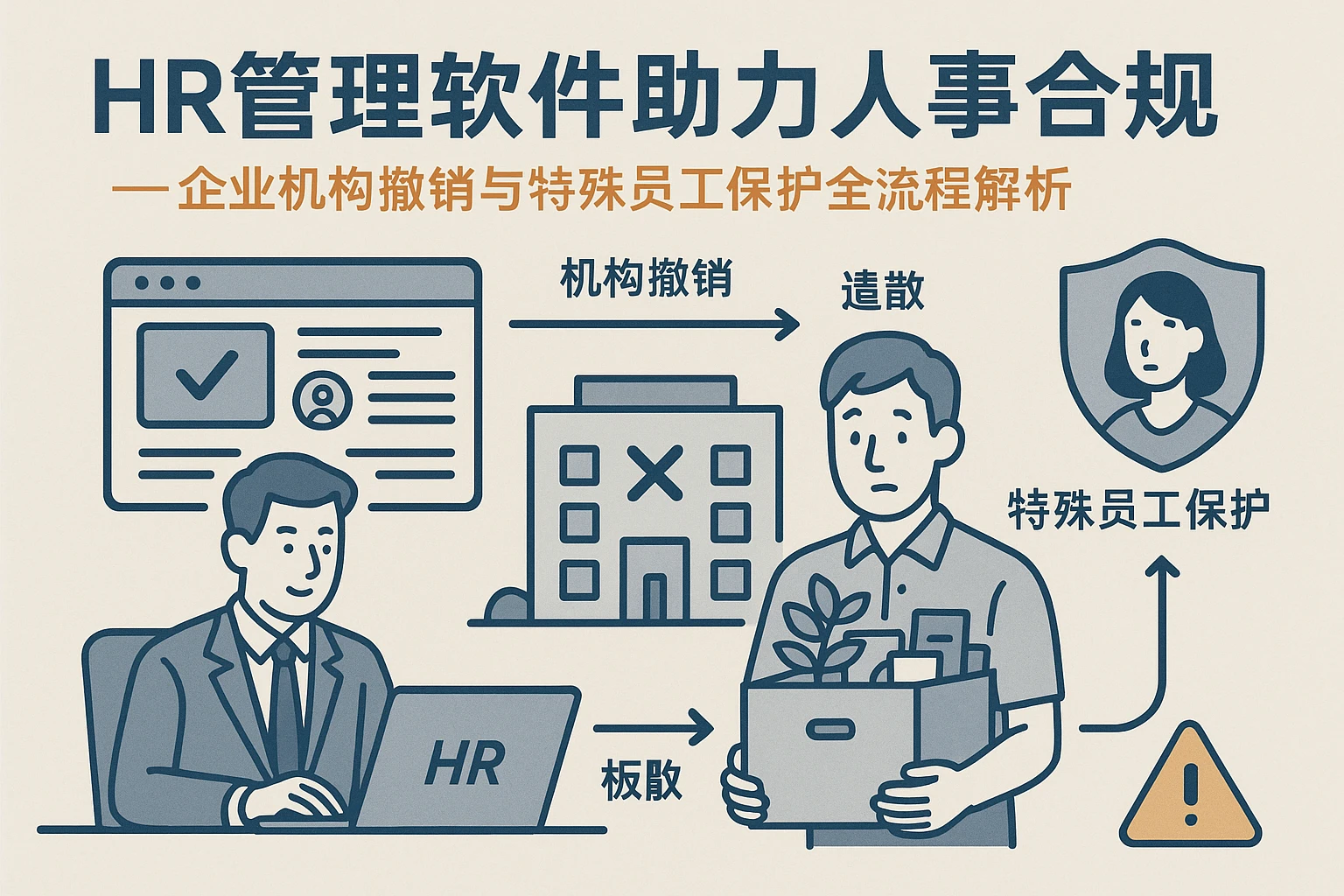 HR管理软件助力人事合规——企业机构撤销与特殊员工保护全流程解析