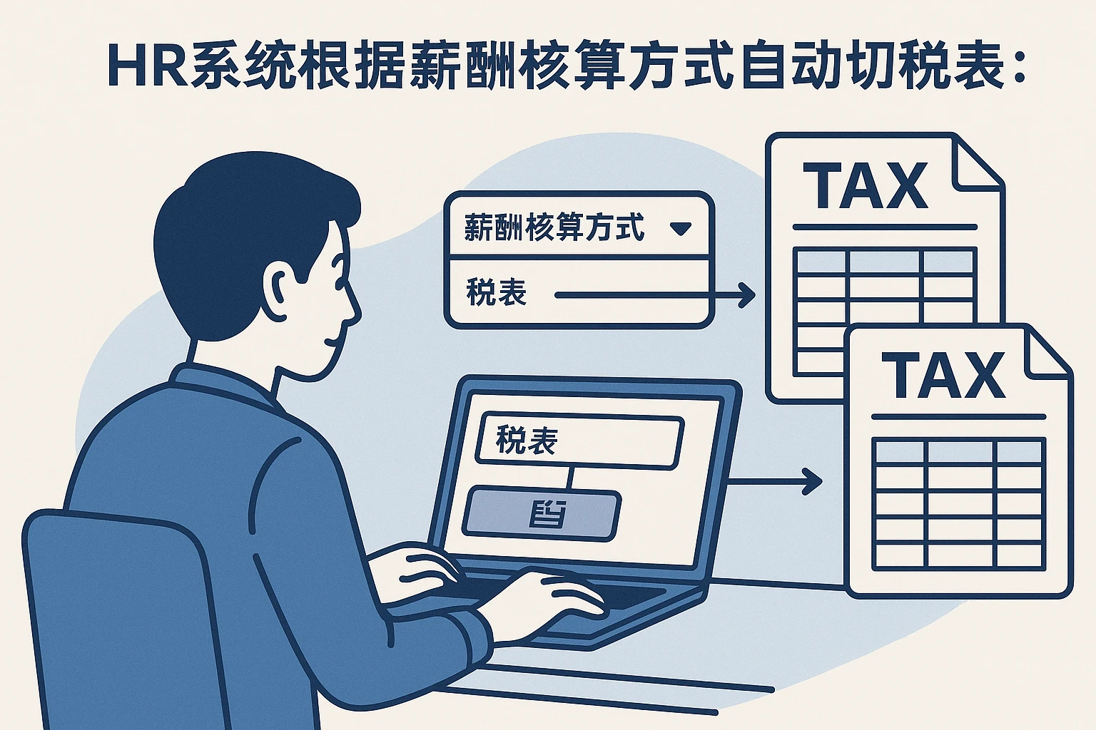 HR系统根据薪酬核算方式自动切换税表：