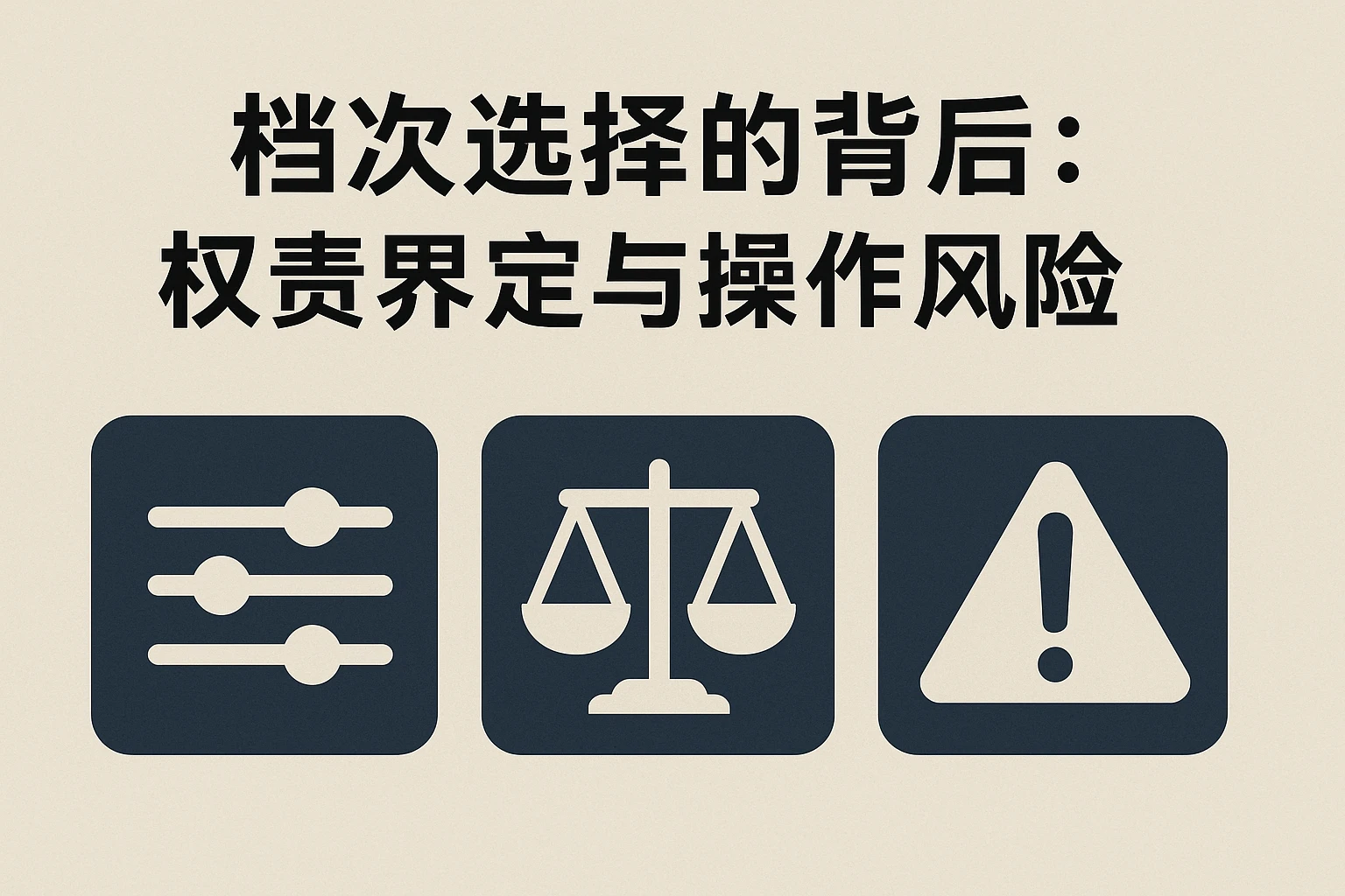 档次选择的背后:权责界定与操作风险