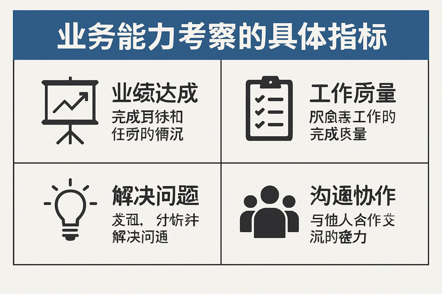 业务能力考察的具体指标