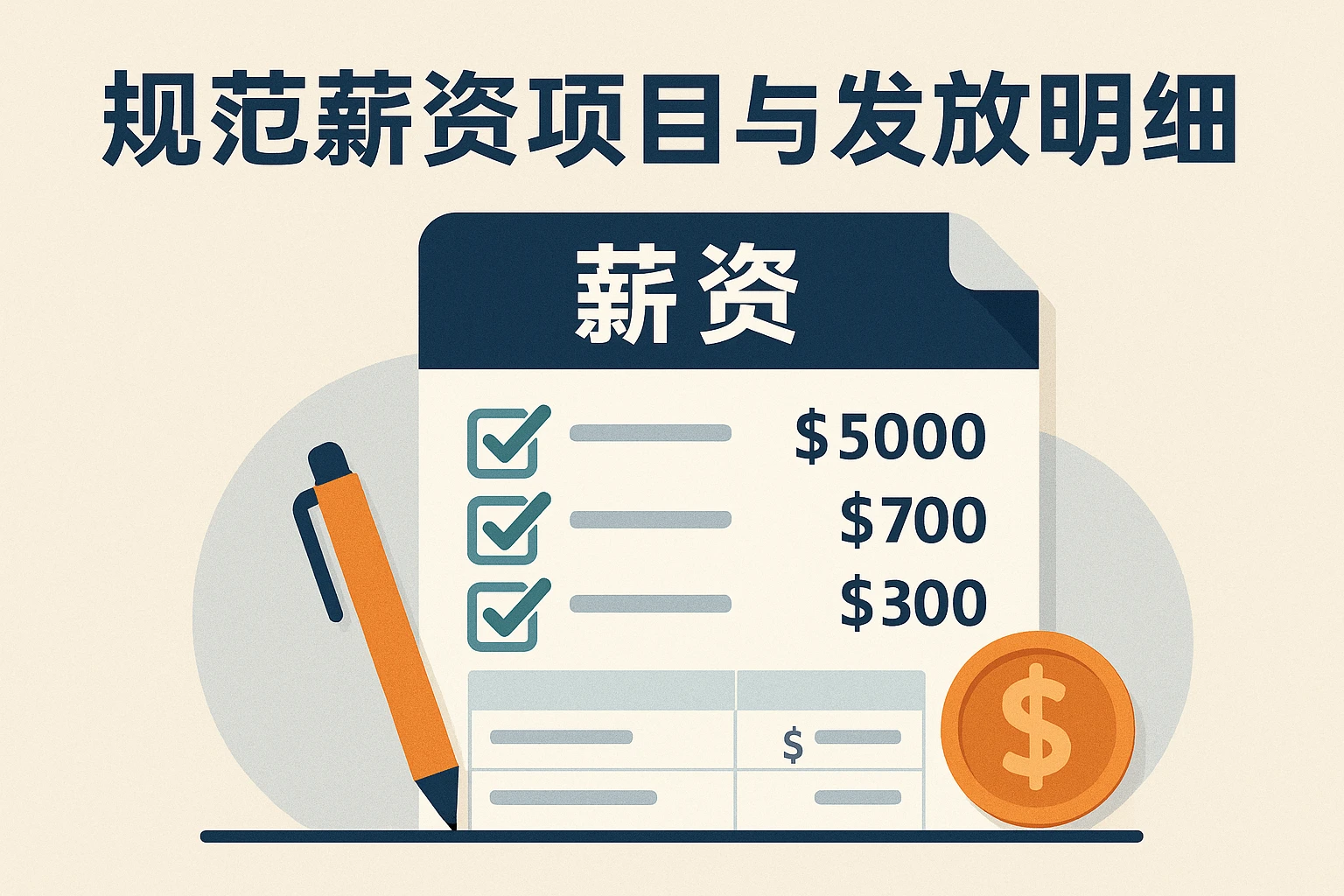 规范薪资项目与发放明细
