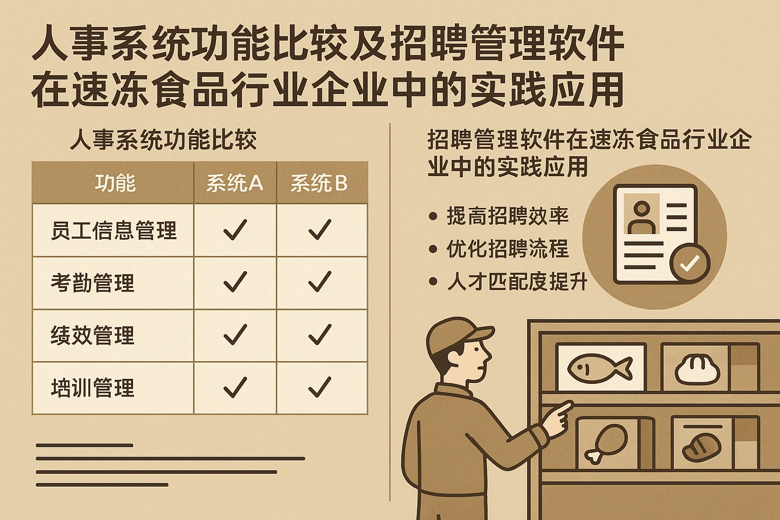 人事系统功能比较及招聘管理软件在速冻食品行业企业中的实践应用