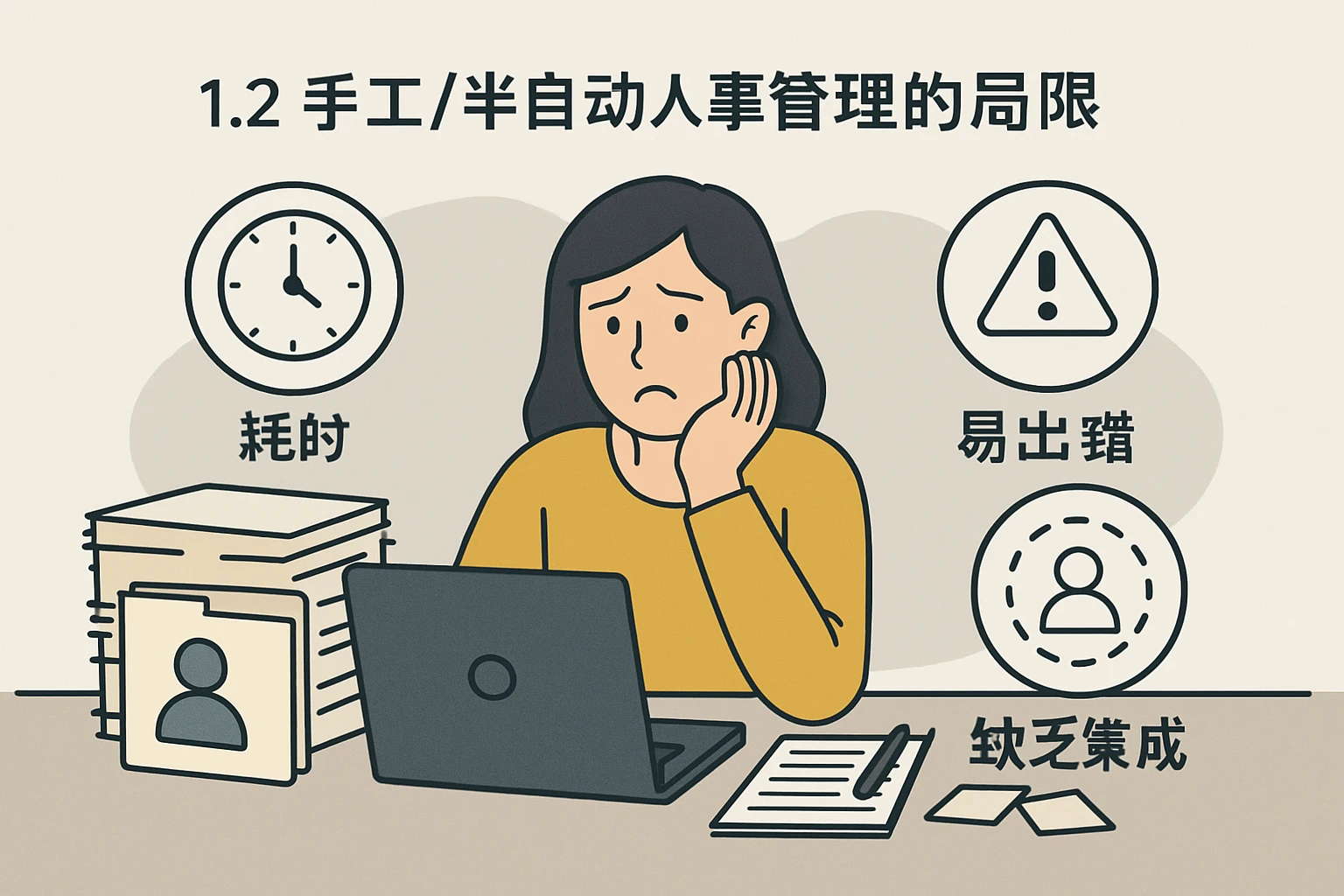 1.2 手工/半自动人事管理的局限