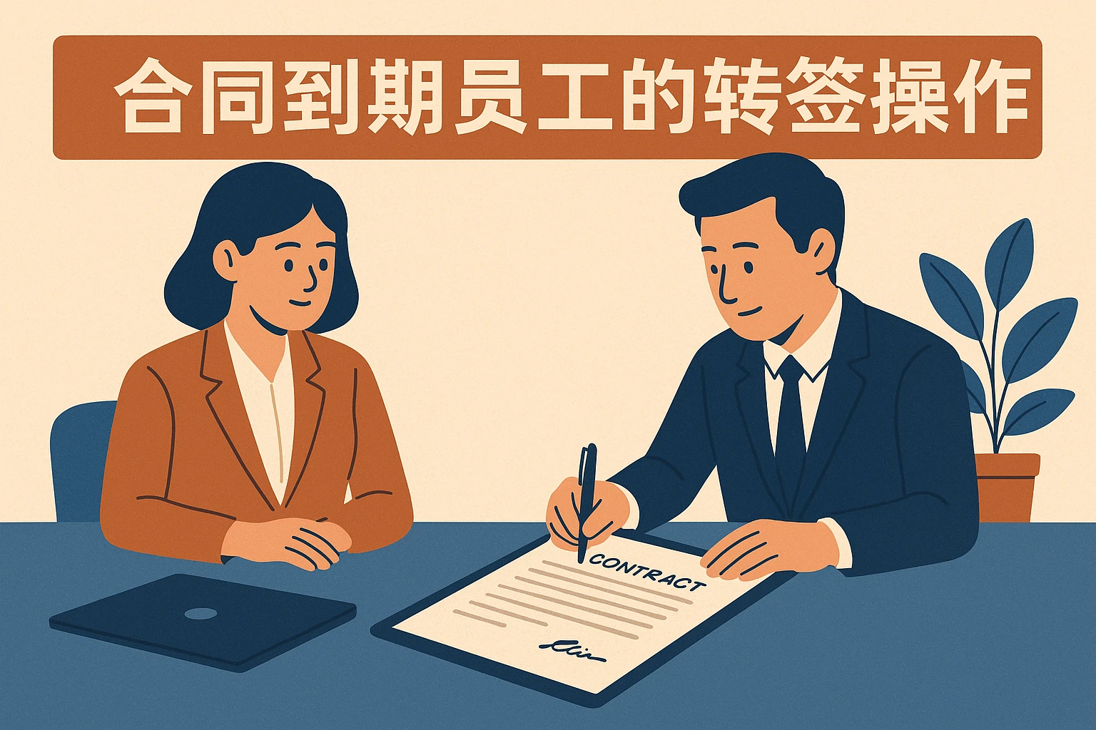 合同到期员工的转签操作