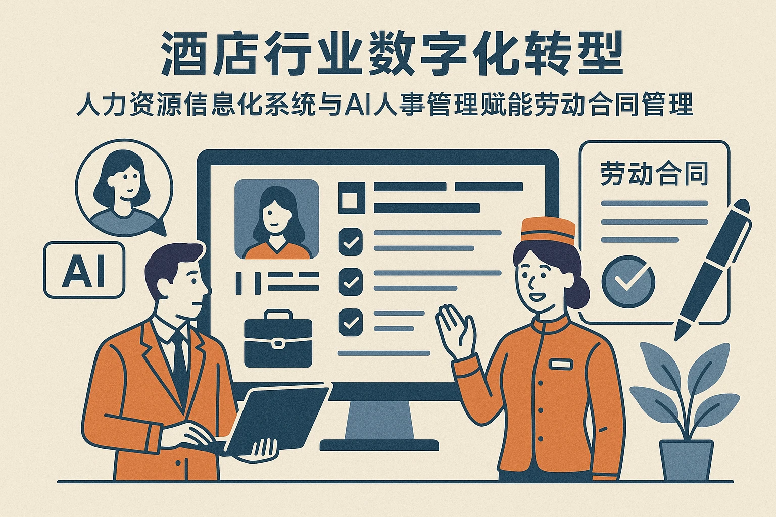 酒店行业数字化转型:以人力资源信息化系统与AI人事管理赋能劳动合同管理