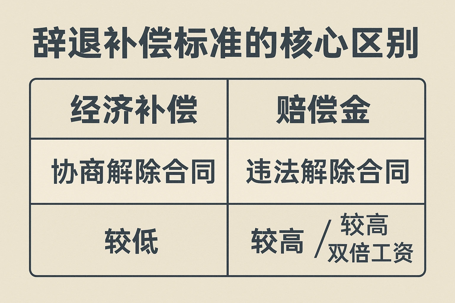 辞退补偿标准的核心区别