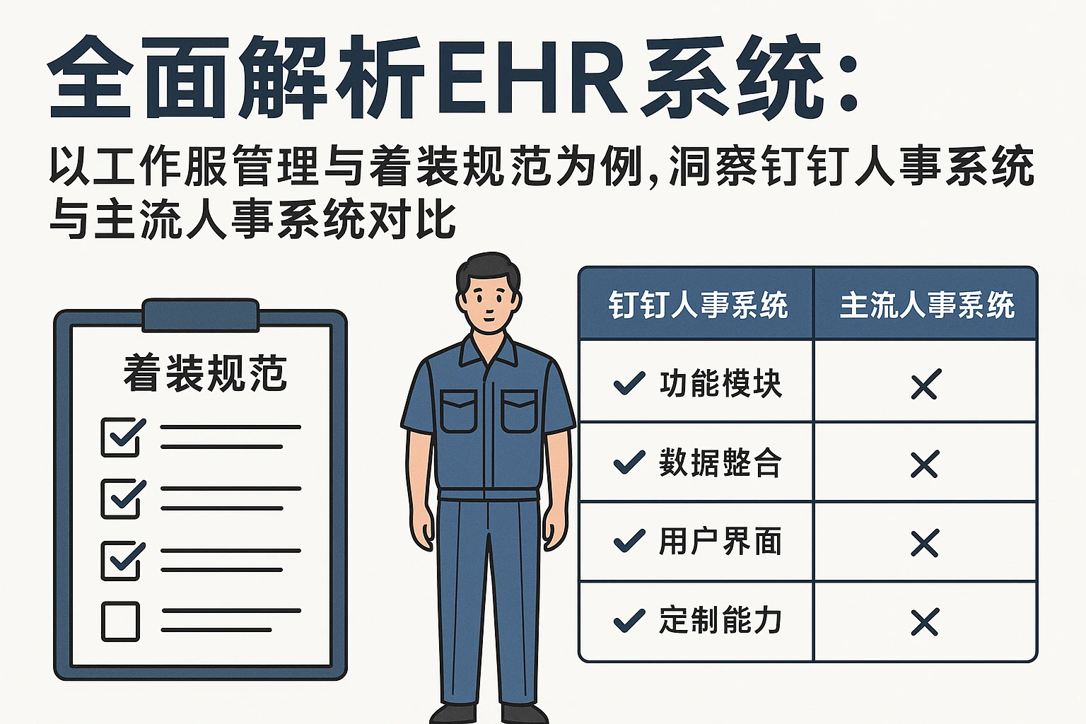 全面解析EHR系统：以工作服管理与着装规范为例，洞察钉钉人事系统与主流人事系统对比