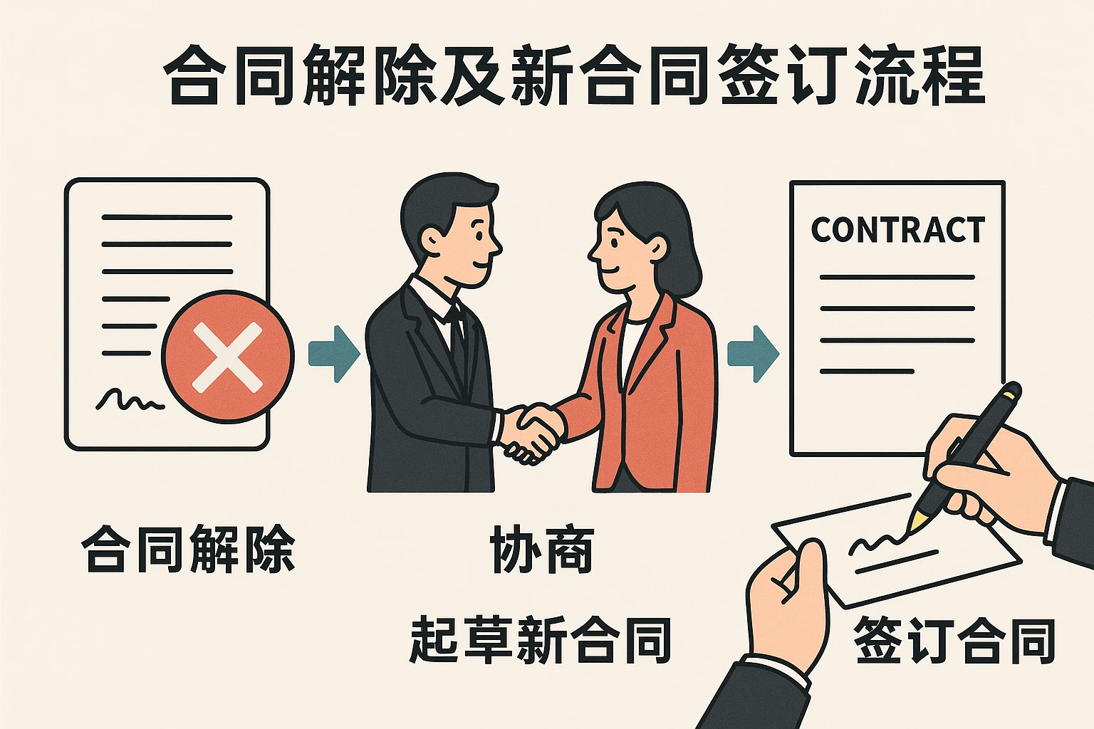 合同解除及新合同签订流程