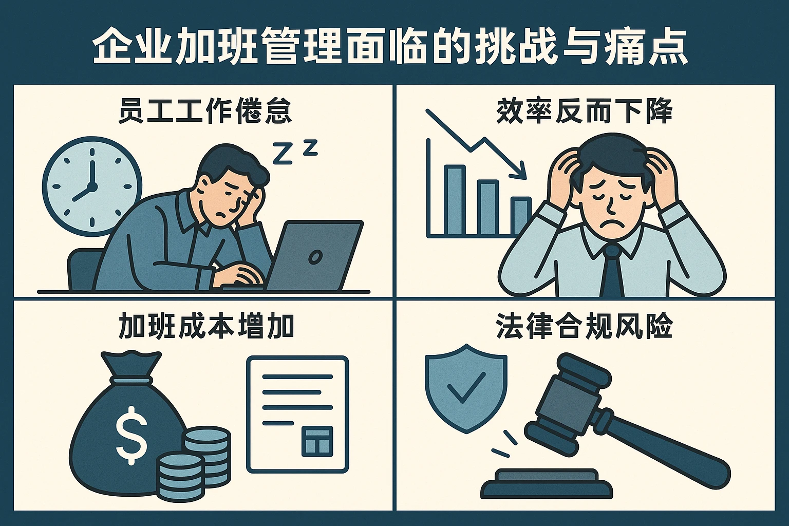 企业加班管理面临的挑战与痛点