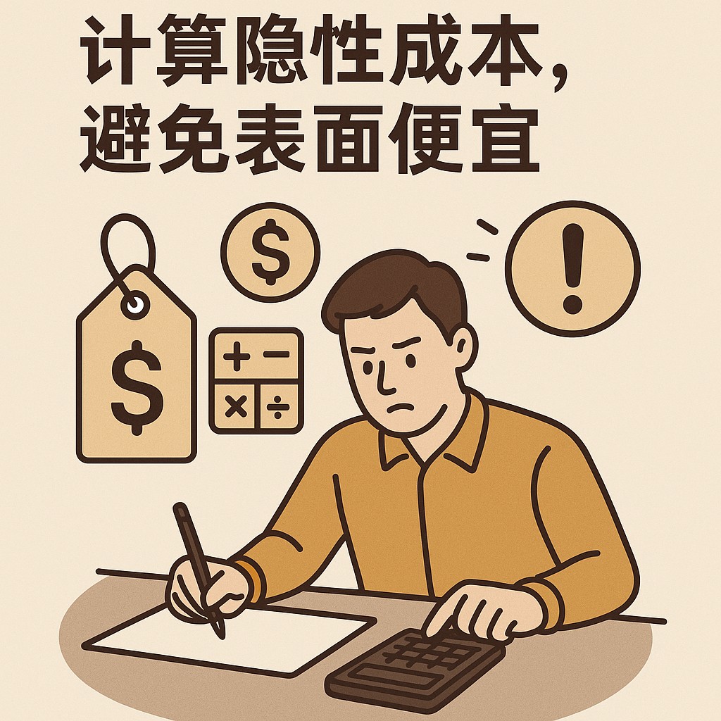 第二步：计算隐性成本，避免表面便宜
