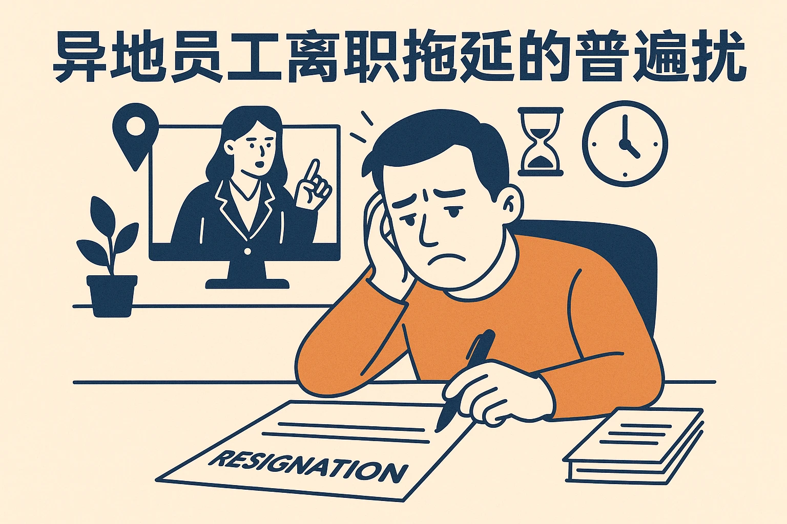 异地员工离职拖延的普遍困扰