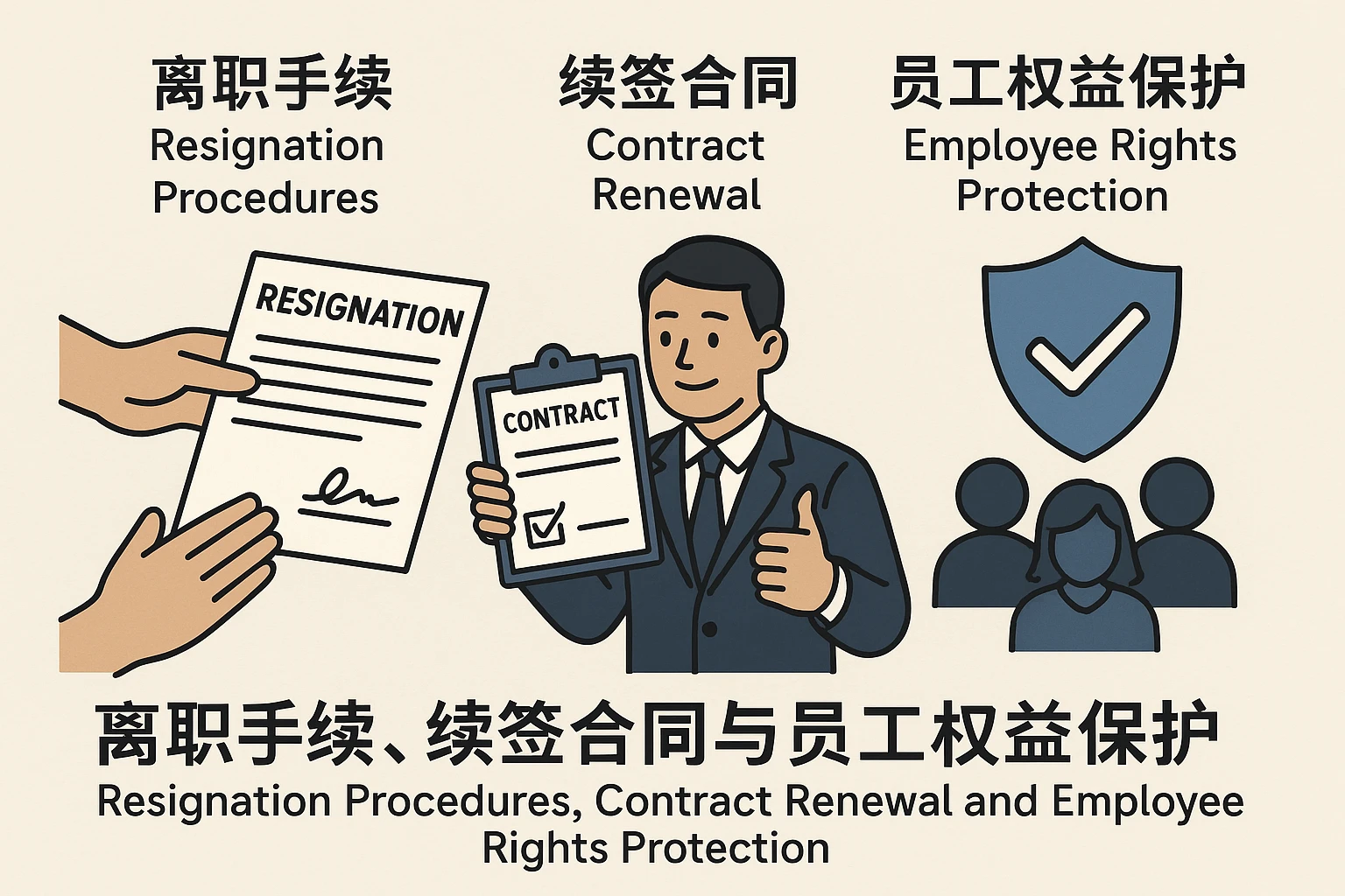 离职手续、续签合同与员工权益保护