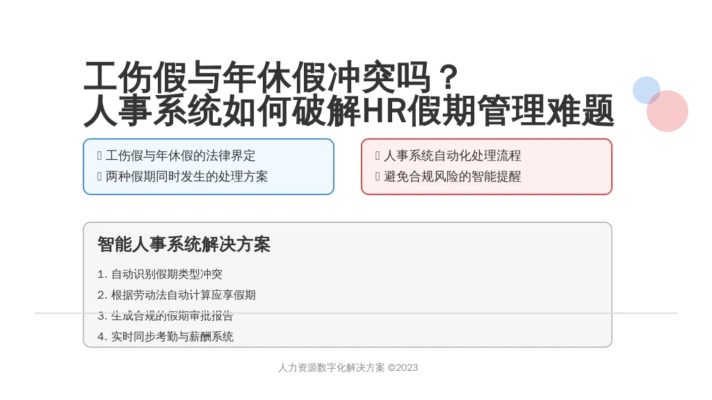 工伤假与年休假冲突吗？人事系统如何破解HR假期管理难题