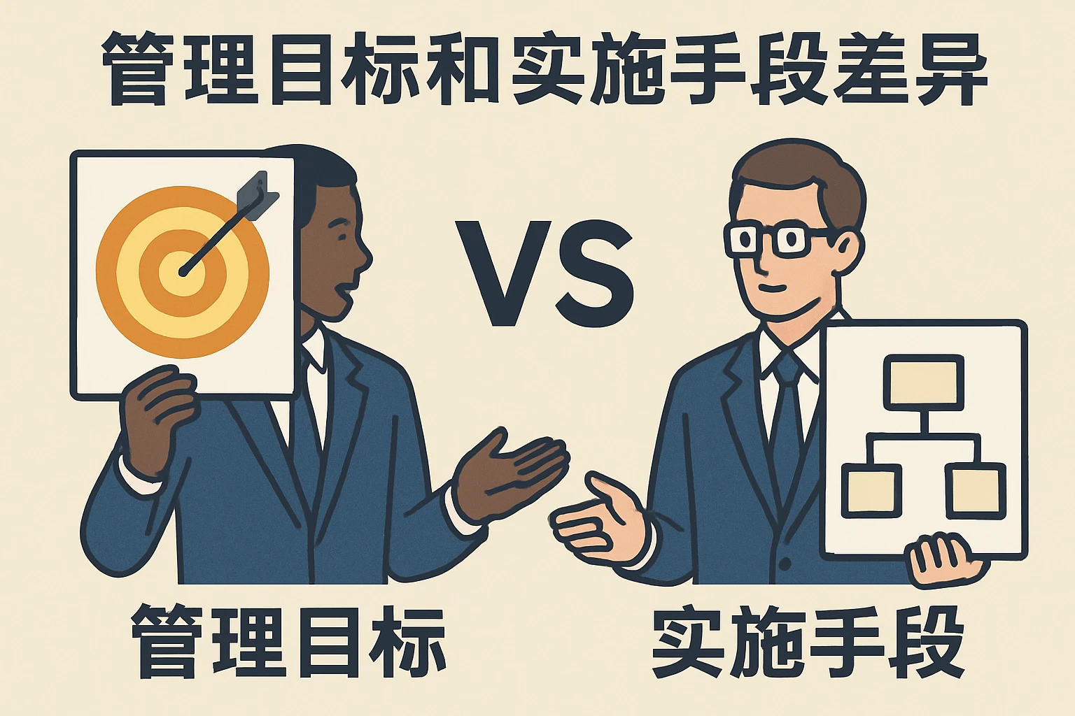 管理目标和实施手段差异