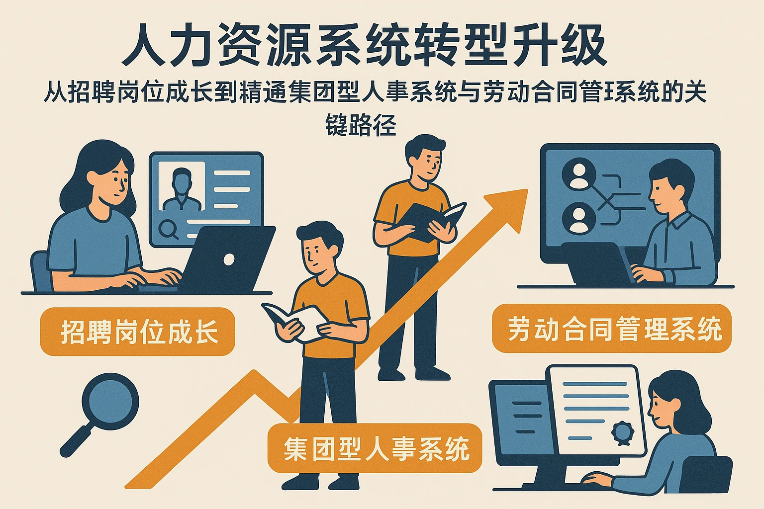 人力资源系统转型升级：从招聘岗位成长到精通集团型人事系统与劳动合同管理系统的关键路径