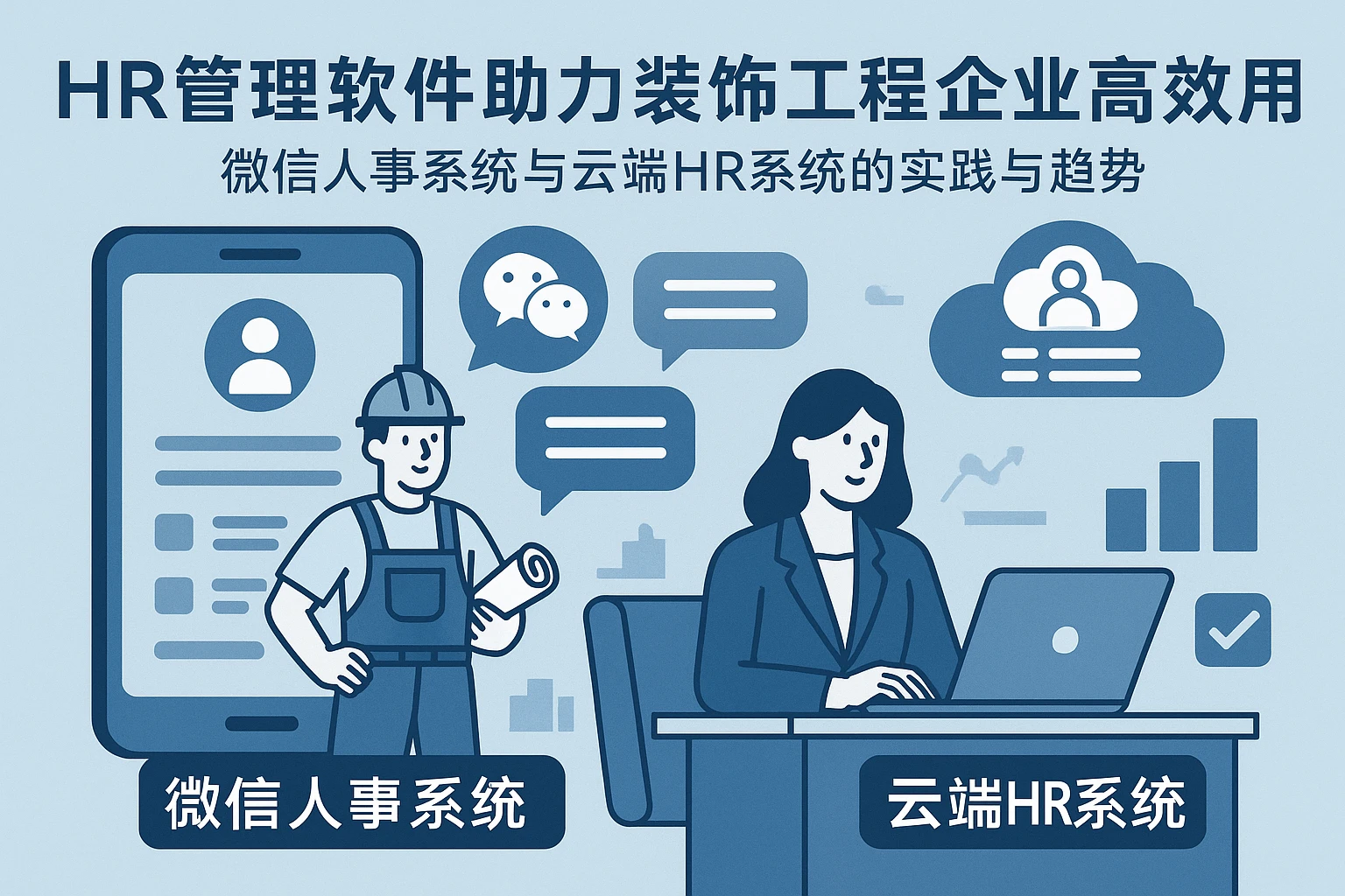 HR管理软件助力装饰工程企业高效用工：微信人事系统与云端HR系统的实践与趋势