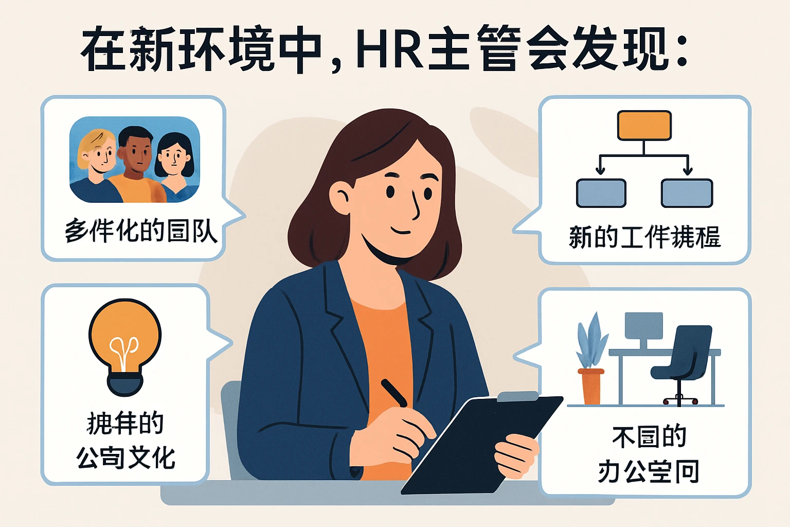 在新环境中,HR主管会发现: