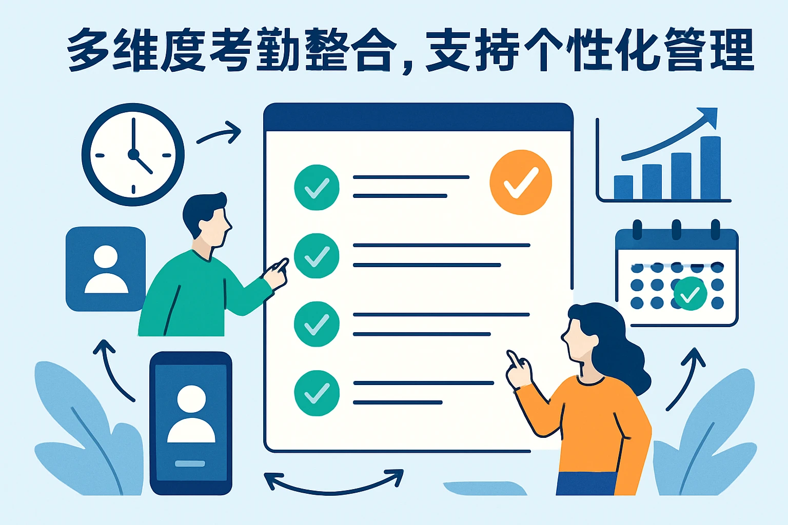 多维度考勤整合，支持个性化管理