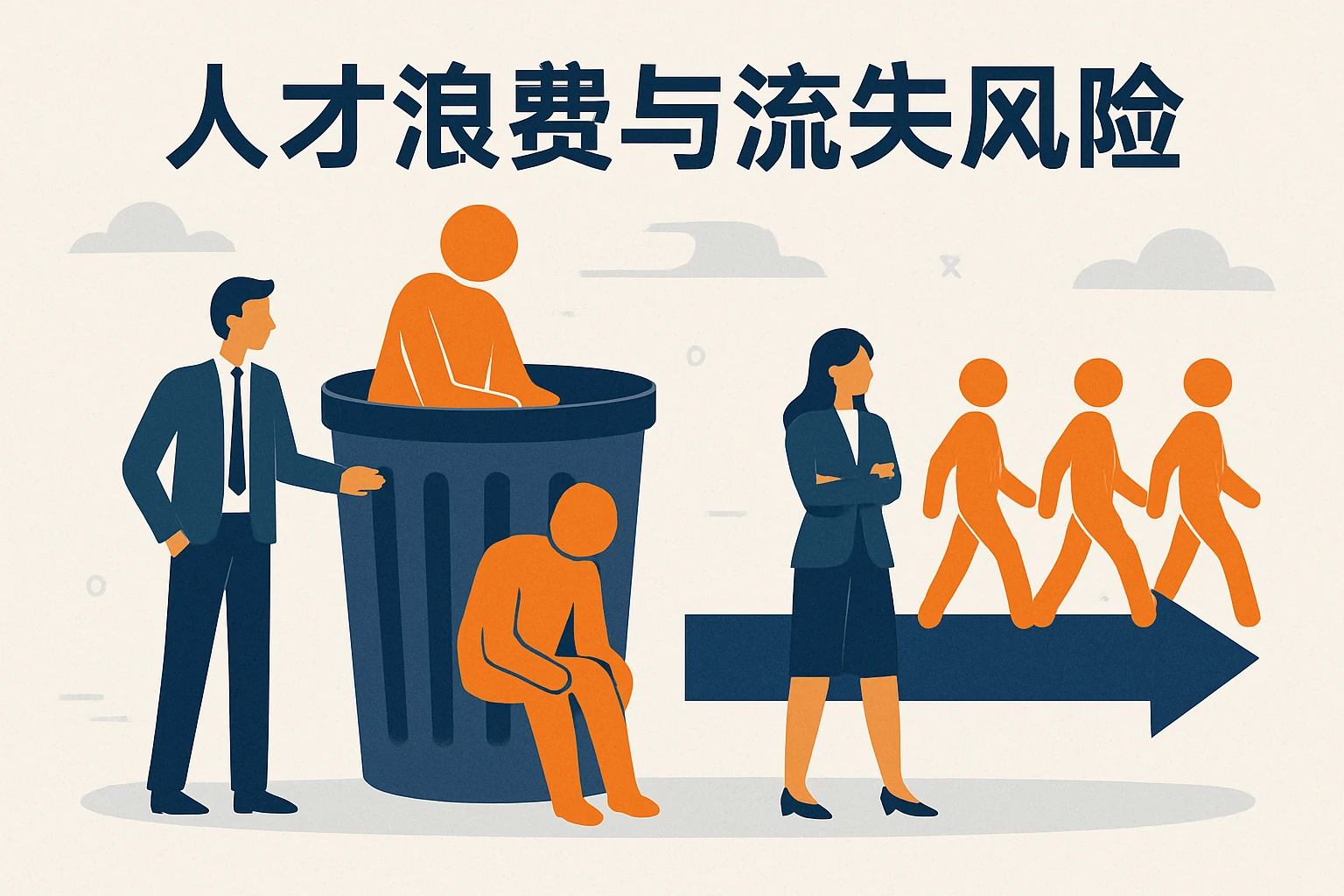 人才浪费与流失风险