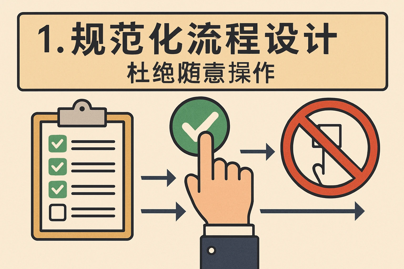1. 规范化流程设计：杜绝随意操作