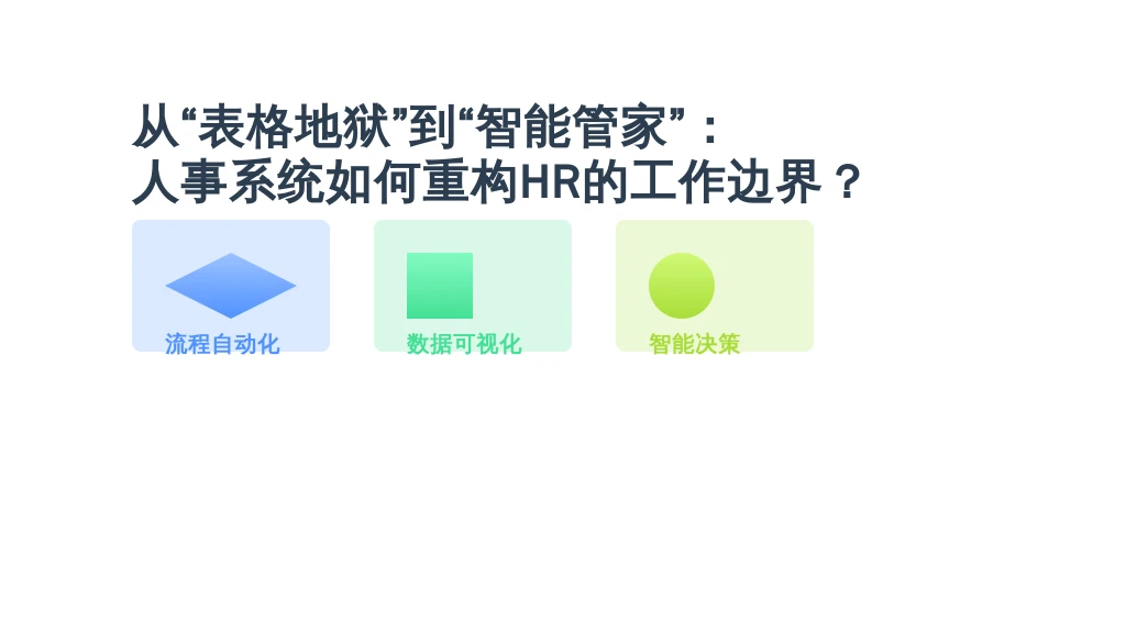 从“表格地狱”到“智能管家”：人事系统如何重构HR的工作边界？