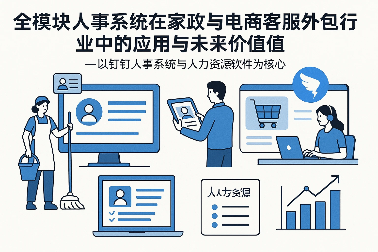 全模块人事系统在家政与电商客服外包行业中的应用与未来价值——以钉钉人事系统与人力资源软件为核心