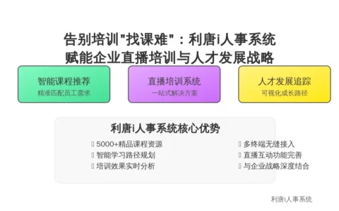 告别培训“找课难”：利唐i人事系统如何赋能企业直播培训与人才发展战略