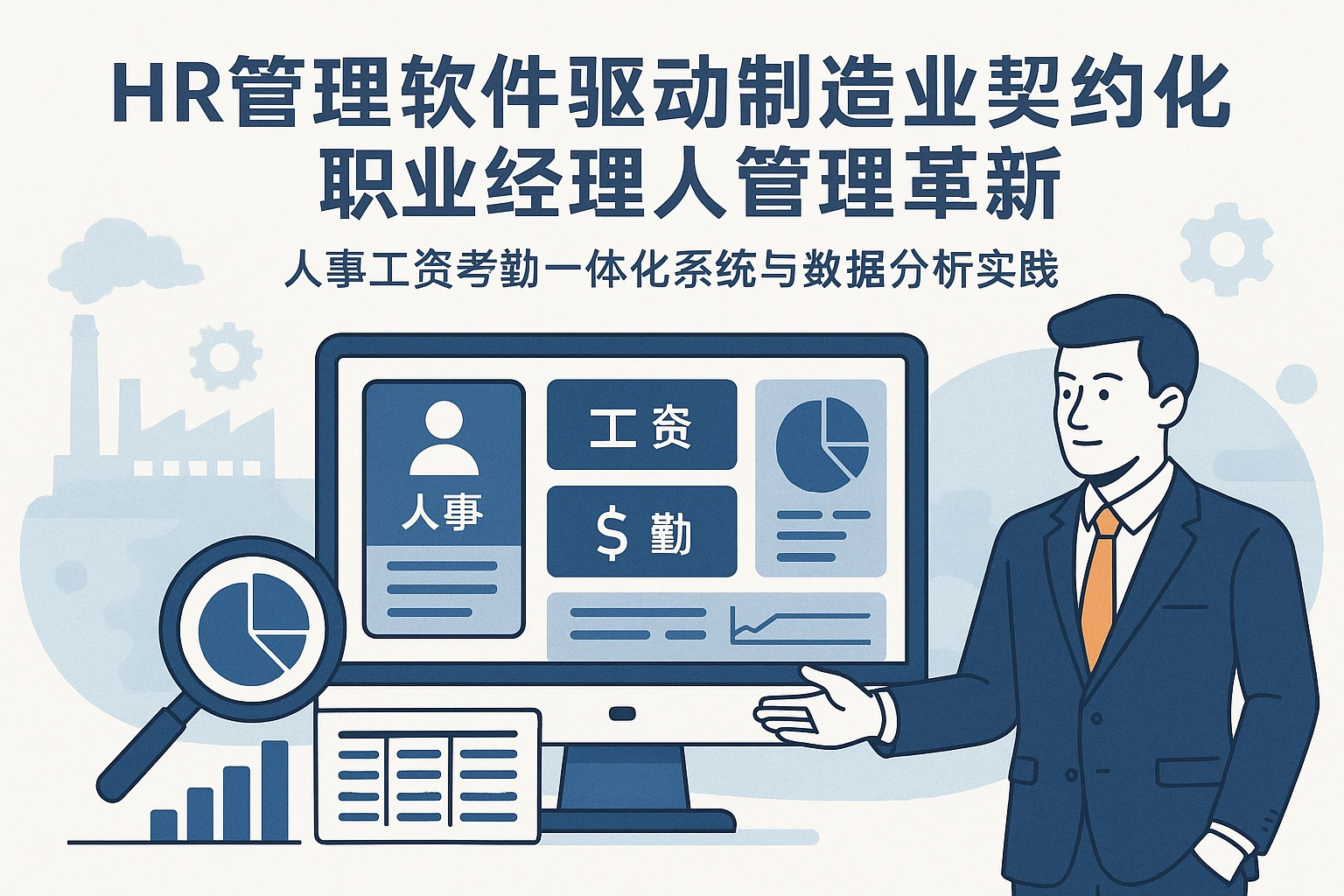 HR管理软件驱动制造业契约化职业经理人管理革新——人事工资考勤一体化系统与数据分析实践