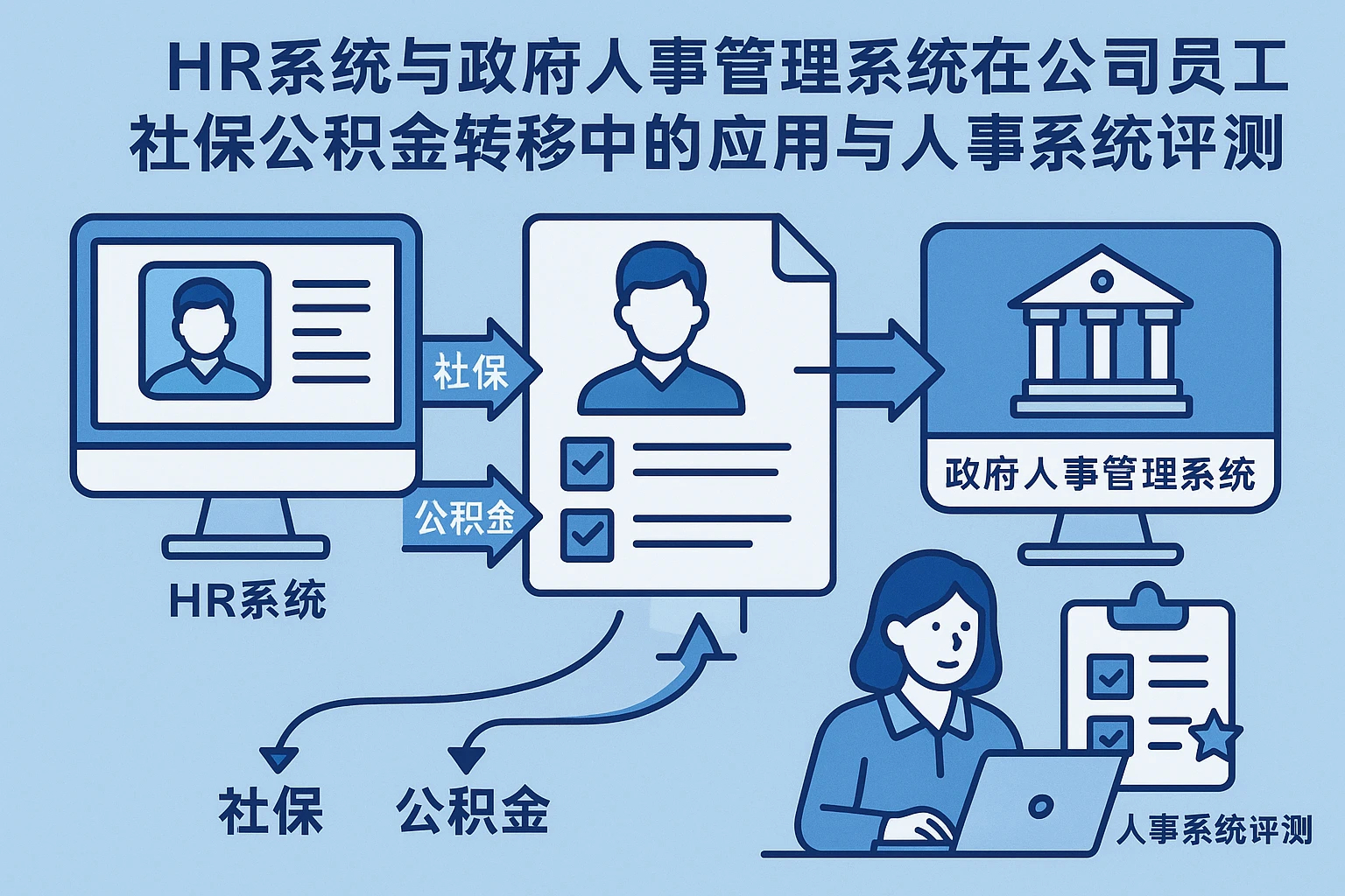 HR系统与政府人事管理系统在公司员工社保公积金转移中的应用与人事系统评测