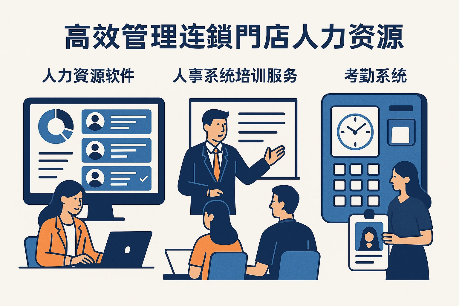 高效管理连锁门店人力资源:人力资源软件、人事系统培训服务与考勤系统一体化解决方案