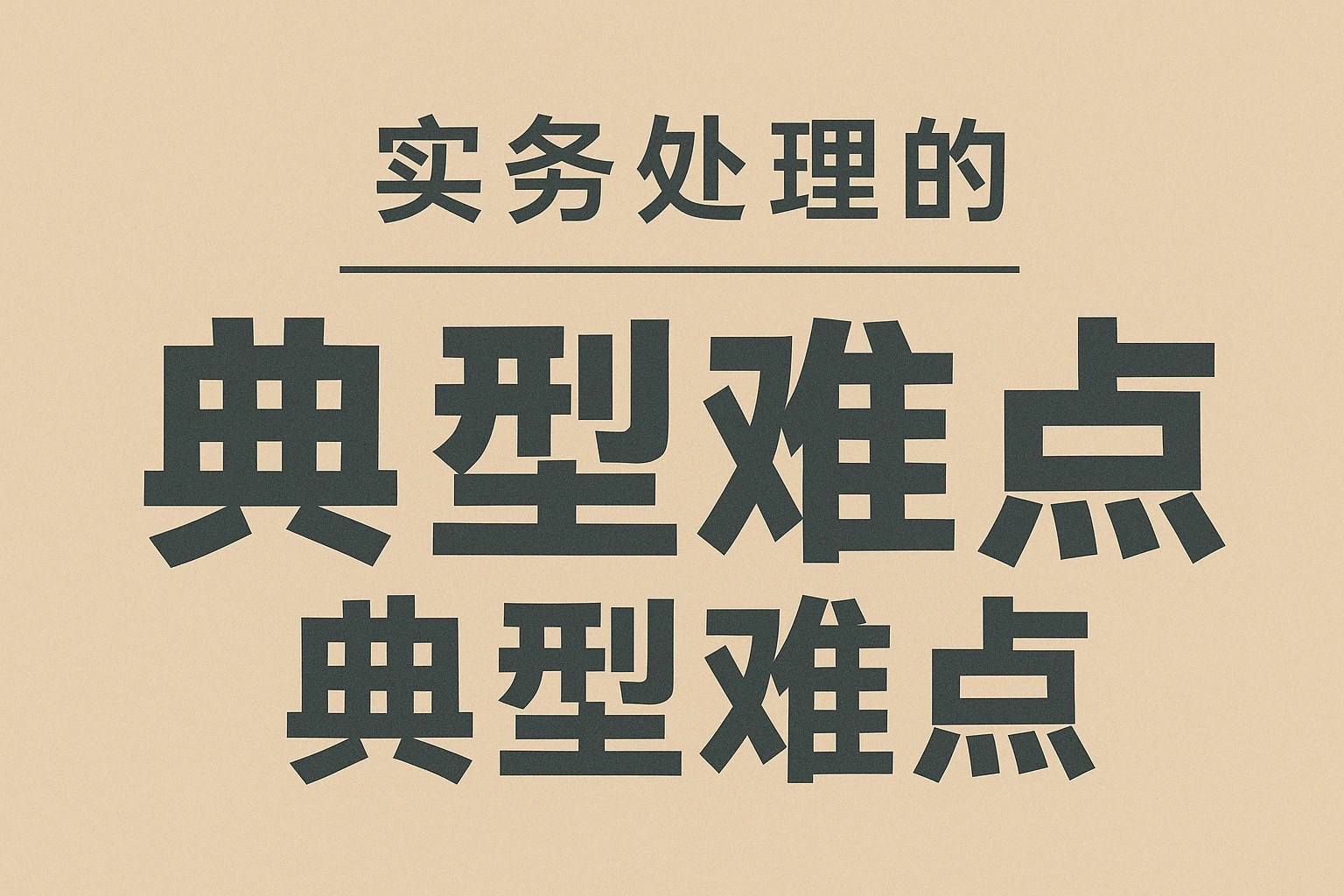 实务处理的典型难点