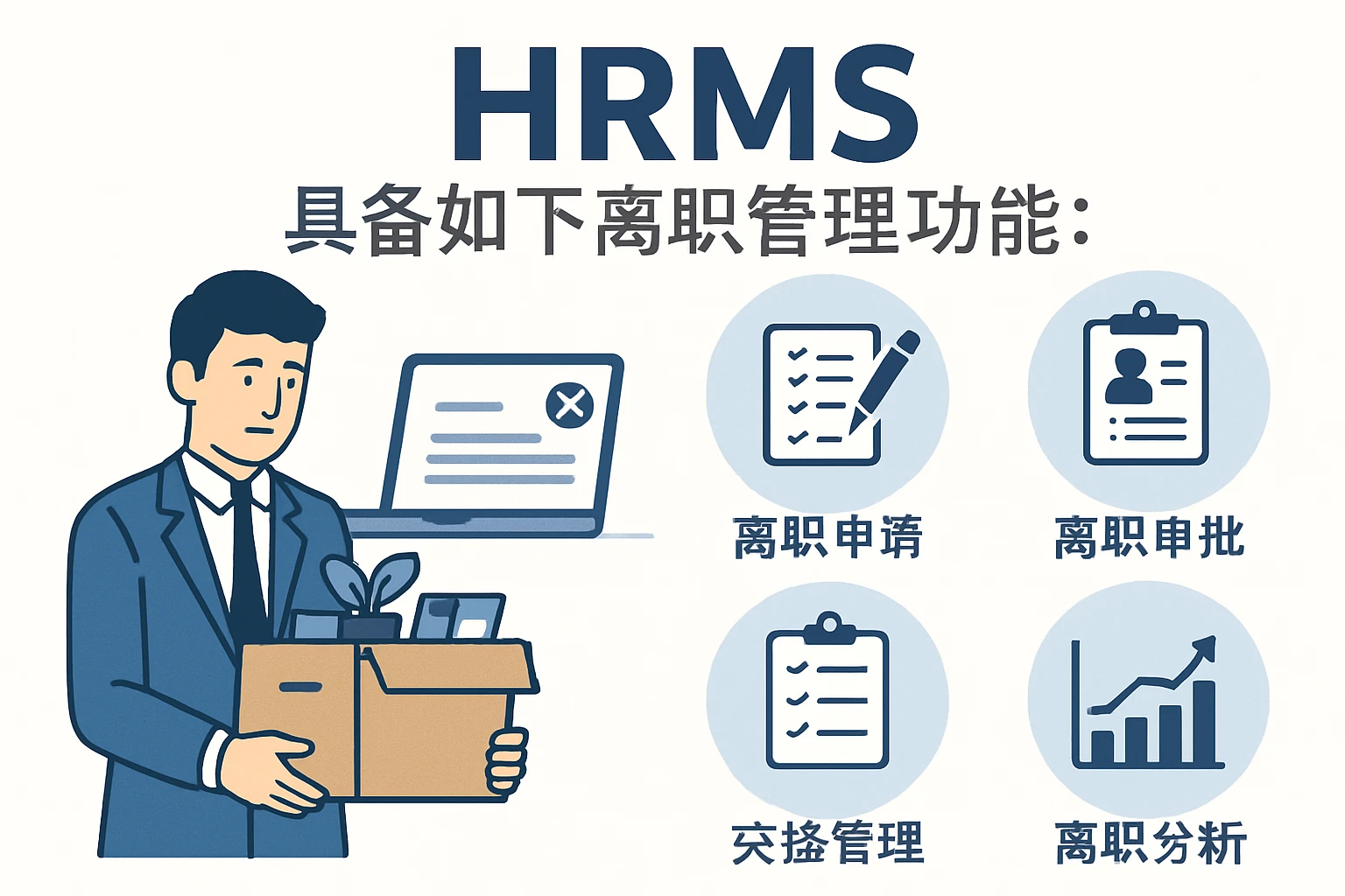 以先进的HRMS为例，通常具备如下离职管理功能：