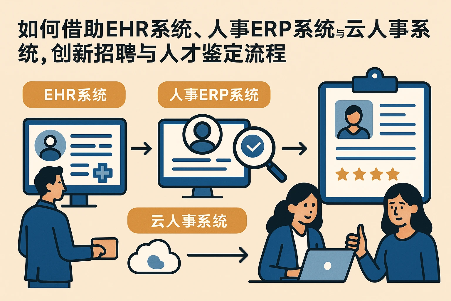 如何借助EHR系统、人事ERP系统与云人事系统，创新招聘与人才鉴定流程