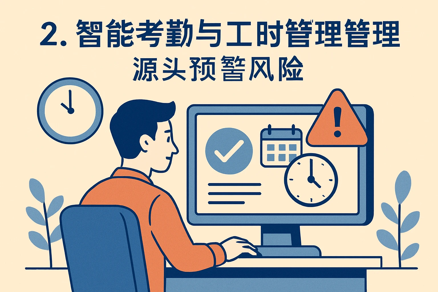2. 智能考勤与工时管理:源头预警风险