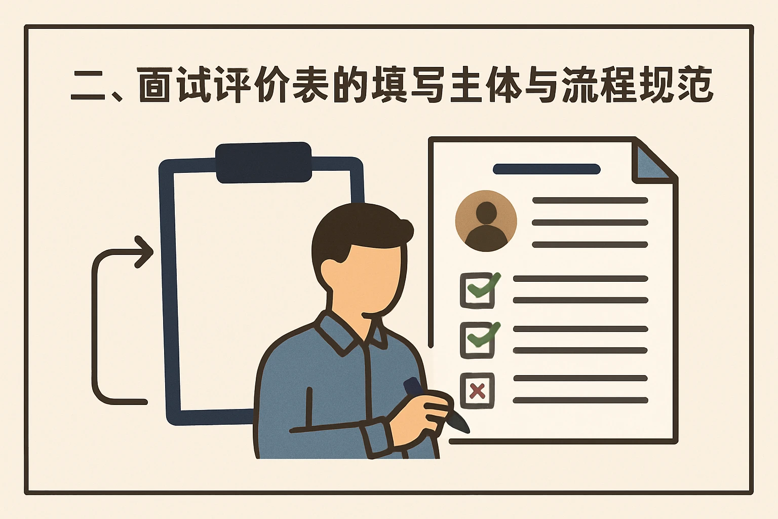 二、面试评价表的填写主体与流程规范