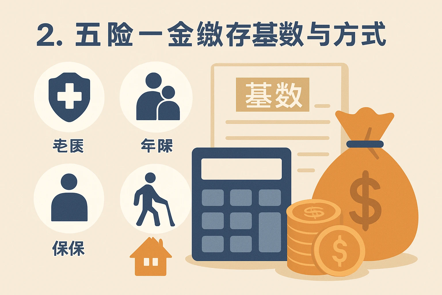 2. 五险一金缴存基数与方式
