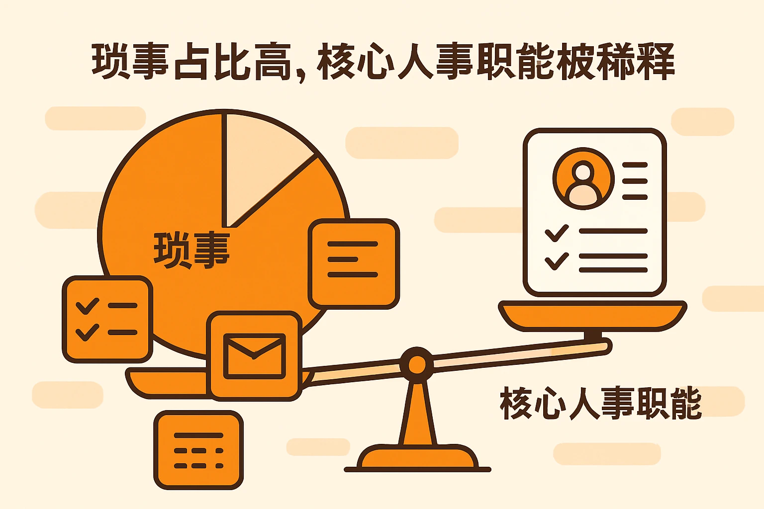 琐事占比高，核心人事职能被稀释