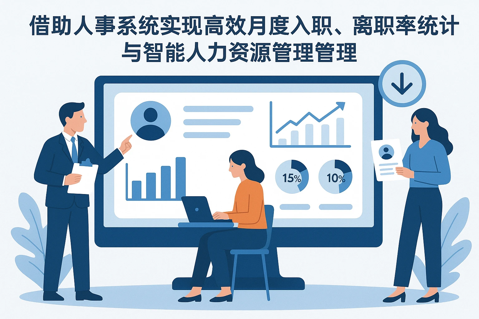 借助人事系统实现高效月度入职、离职率统计与智能人力资源管理