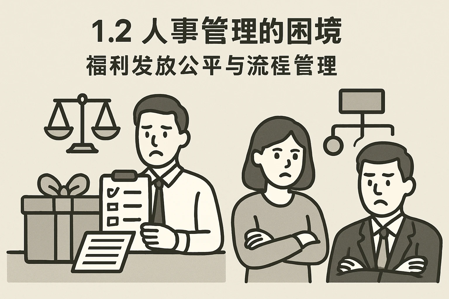 1.2 人事管理的困境——福利发放公平与流程管理