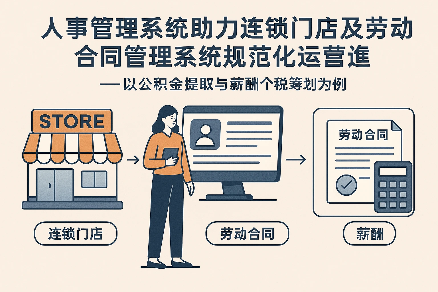 人事管理系统助力连锁门店及劳动合同管理系统规范化运营 ——以公积金提取与薪酬个税筹划为例
