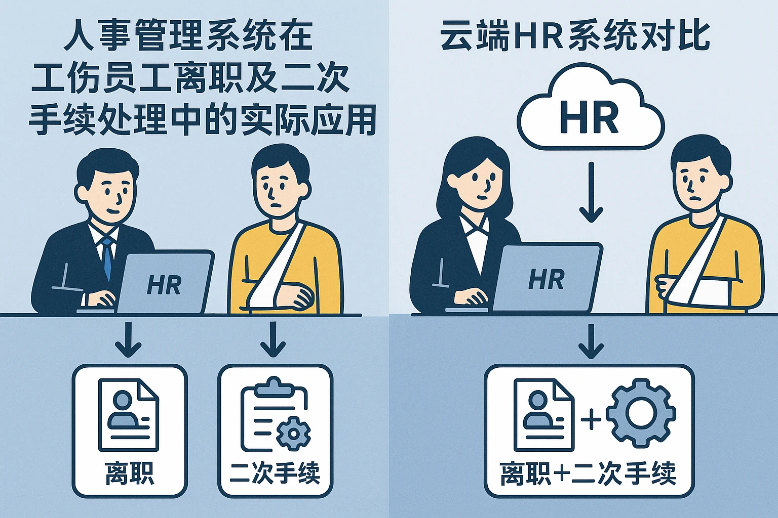 人事管理系统在工伤员工离职及二次手续处理中的实际应用与云端HR系统对比