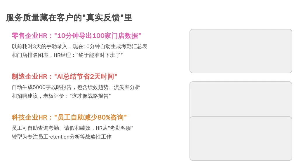 二、服务质量与客户评价：HR说“用了利唐i人事，年终总结再也不用熬夜”