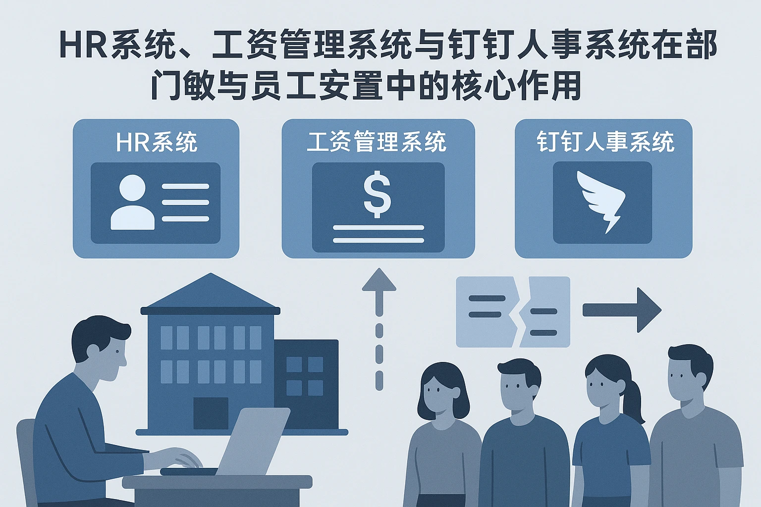 HR系统、工资管理系统与钉钉人事系统在部门解散与员工安置中的核心作用